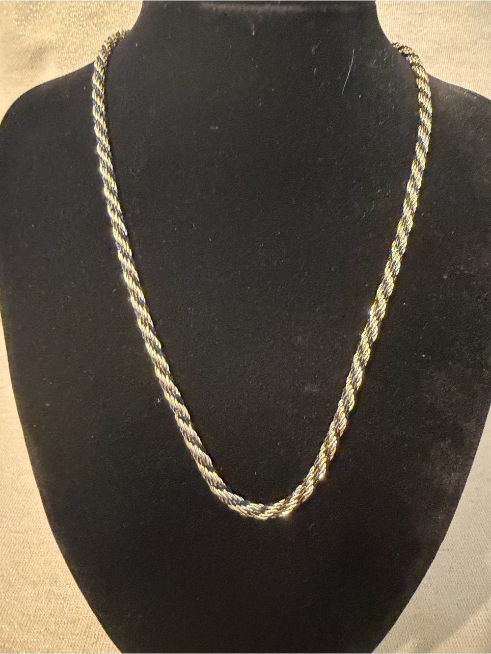 Classic Two-Tone Rope Chain Necklace - Gold & Silver